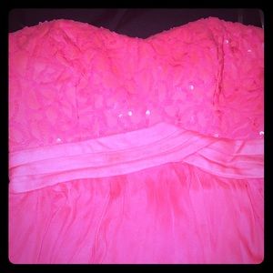 Coral high low dress